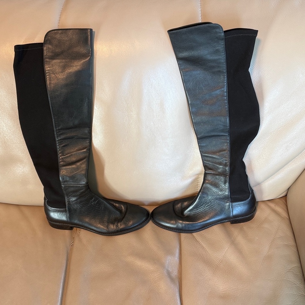 7.5 Stuart Weitzman Leather Knee-High Riding Boots - Picture 7 of 7